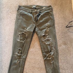 American Eagle army green jeggings